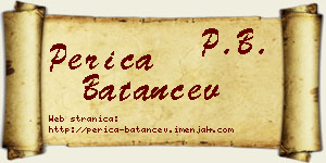 Perica Batančev vizit kartica